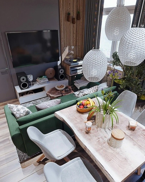 Расслабляющий и очень уютный интерьер двухкомнатной квартиры в стиле "бохо"
