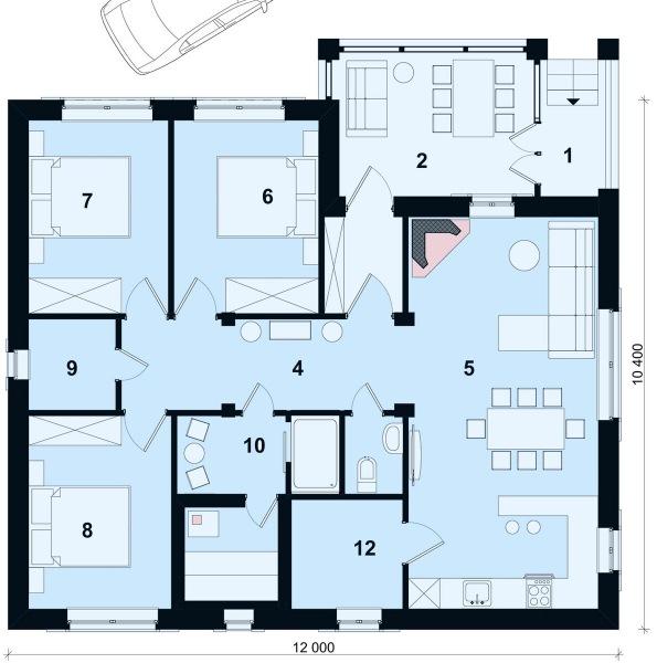 Четыре одноэтажных коттеджа 100-110 м2