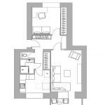 Дизайн квартиры 50 кв.м +110 фото примеров и 2 проекта интерьера