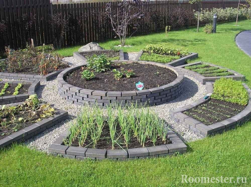 Оригинальная форма клумбы