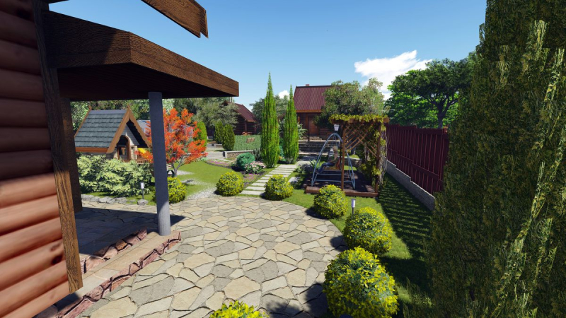 Приватная зона узкого участка